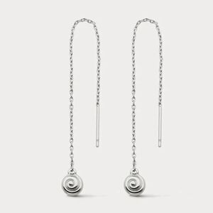 Luv AJ Seashell Threader Earrings NWT Silver